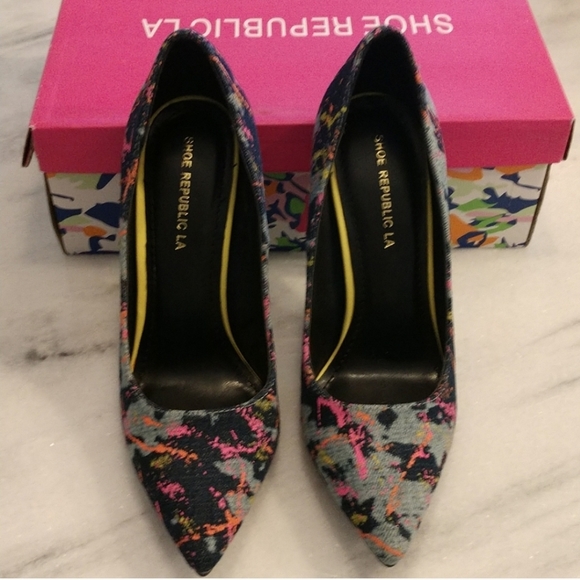 Denim paint speckled stiletto must have - Picture 2 of 3